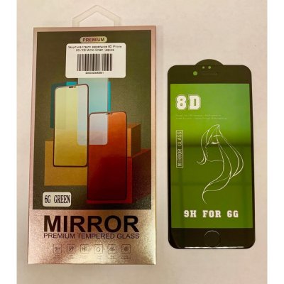 Защитное стекло iPhone 6/6S 8D Зеркальное (зеленый)