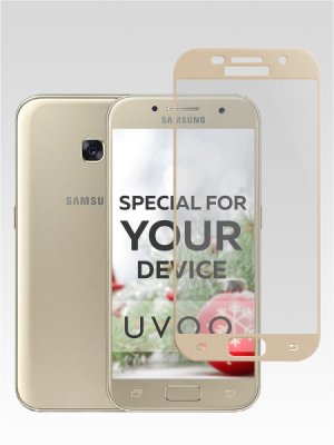 Защитное стекло Samsung A3 (2017) 3D Золотое