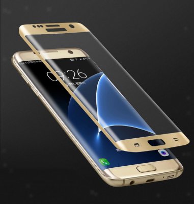Защитное стекло Samsung S7 Edge/G935 5D полное покрытие (Золотое)