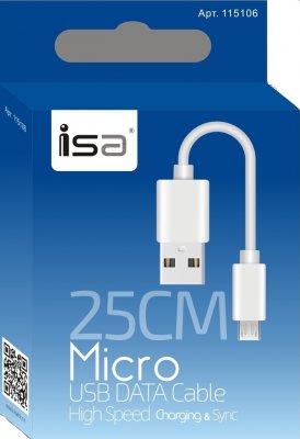 Кабель USB Micro USB IS 25см