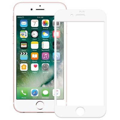 Защитное стекло iPhone 7/8 Plus 3D белое (без упаковки)