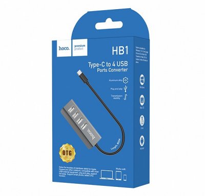 Переходник HUB на 4 USB Type-C Hoco HB1
