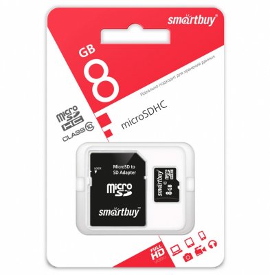 Карта памяти Smartbuy Micro SD 8GB (Class 10)
