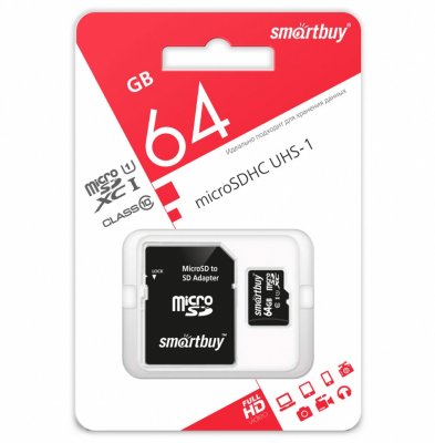Карта памяти Smartbuy Micro SD 64GB (Class 10)