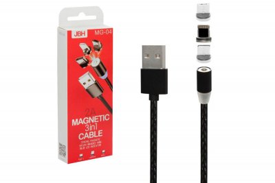 Кабель USB 3в1 Lightning+Micro USB+Type-C магнитный MG-04 JBH