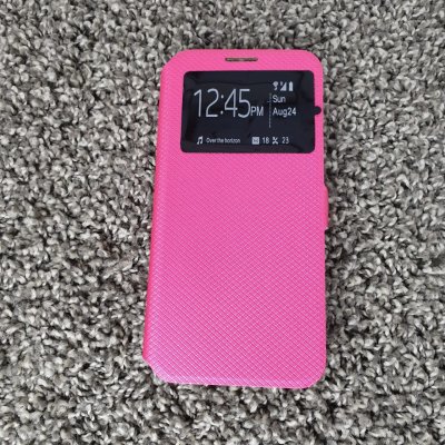 Чехол-книжка с окошком для Samsung A01/M01 розовый