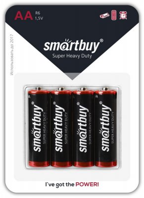 Батарейка Smartbuy R06 AA солевые на блист 4шт