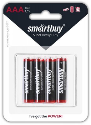 Батарейка Smartbuy R03 AAA солевые на блист 4шт