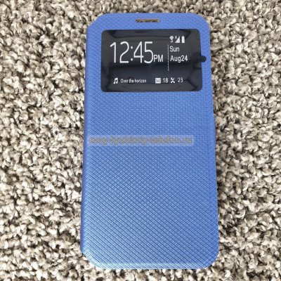 Чехол-книжка с окошком для Samsung A70 (синий)