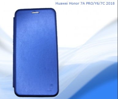 Чехол Huawei Honor 7A PRO/Y6/7C 2018 Книжка Синяя Fashion Case