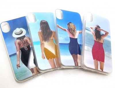 Чехол силикон iPhone X/XS Девушка на пляже