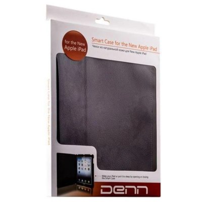 Чехол книжка-подставка кожаный DENN DCA 946n для iPad 2, 3, 4 (Черный)