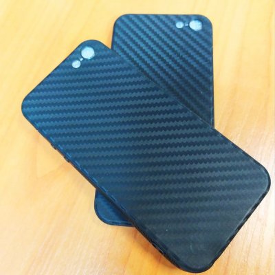 Чехол силикон iPhone 5/5S Карбон черный
