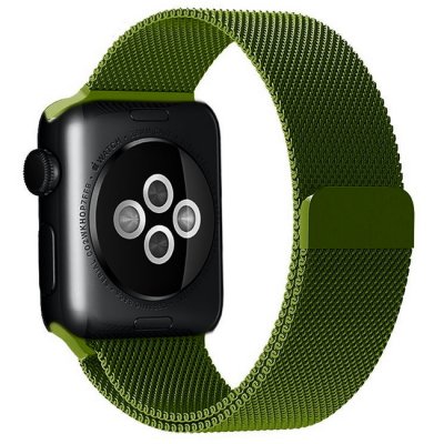 Ремешок для Apple watch 42-44mm Milanese loop (Металл) темно зеленый