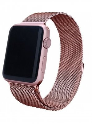 Ремешок для Apple watch 38-40mm Milanese loop (Металл) Розовое золото