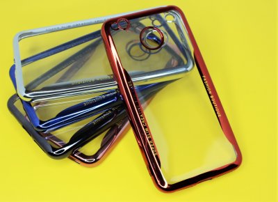 Чехол силикон Xiaomi Redmi 4x прозрачный рамка красная BOUTIQUE