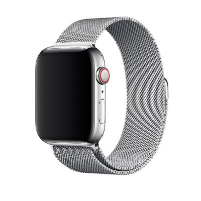 Ремешок для Apple watch 38-40mm Milanese loop (Металл) серебристый