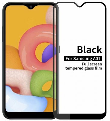 Защитное стекло Samsung A01/M01/A40 5D Черное