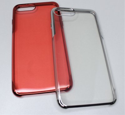 Чехол для iPhone 7/8 Plus прозрачный с металлической окантовкой