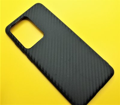 Чехол силикон Samsung S20 Ultra Карбон черный