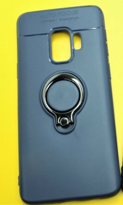 Чехол силикон Samsung S9 Синий с кольцом