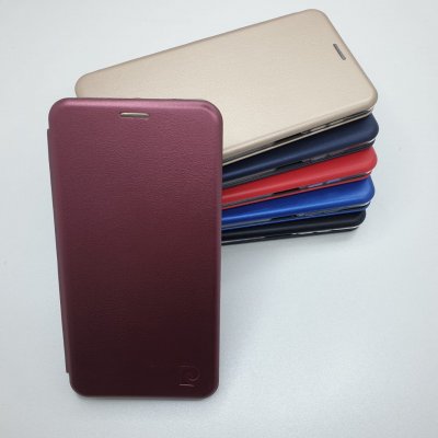 Чехол-книжка для Xiaomi Redmi Note 9S/9 Pro/9 Pro Max (бордовая) Fashion Case