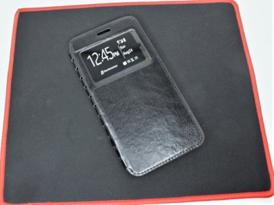 Чехол Samsung J3/2016 книжка черная с окошком NEW CASE