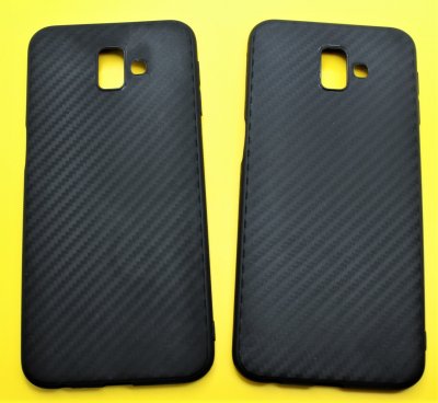 Чехол силиконовый для Samsung J6 Plus Карбон (черный)