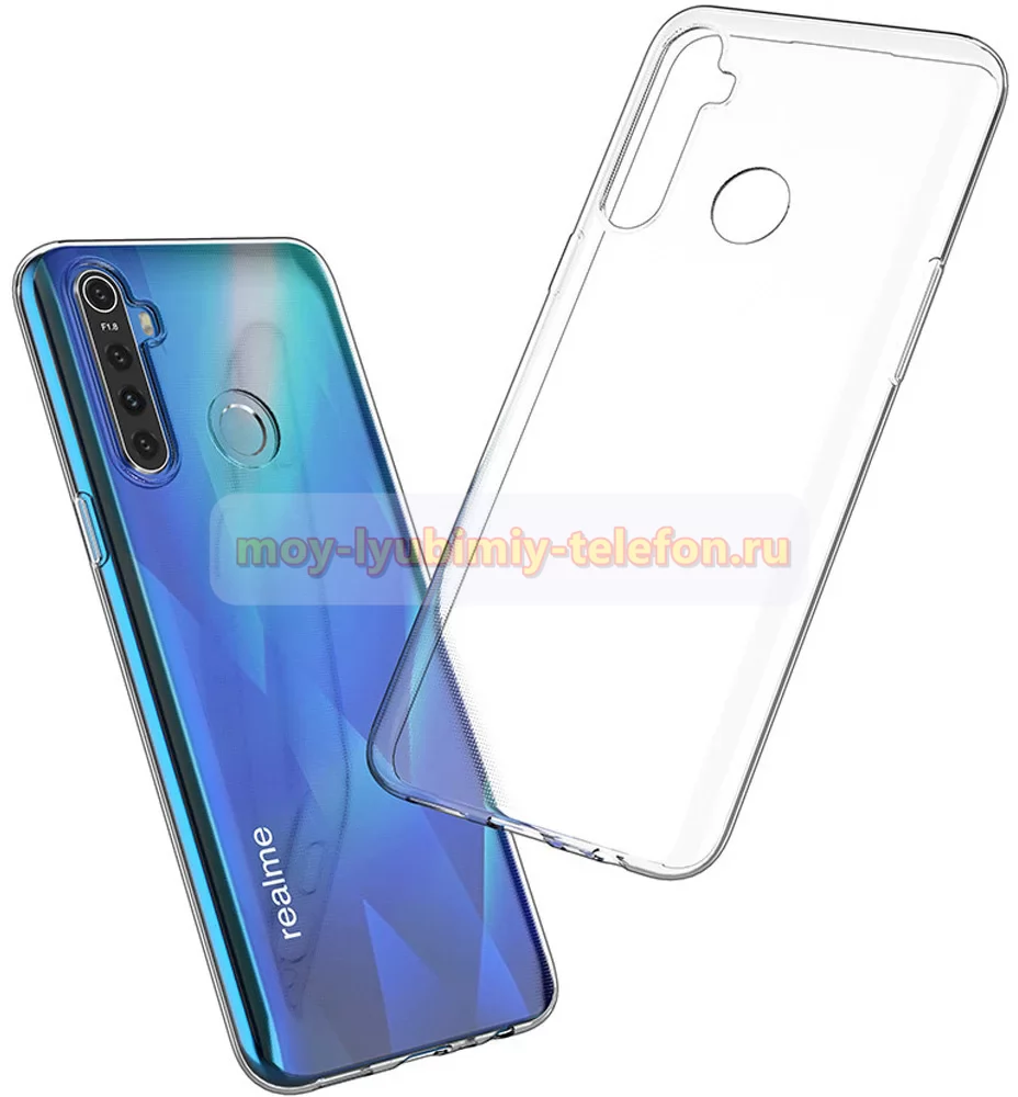 Чехол силикон Realme 5 Pro Прозрачный » Аксессуары для мобильных телефонов  купить в Спб