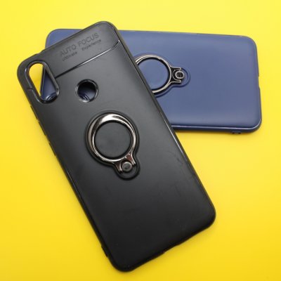 Чехол силикон Xiaomi Mi A2/6X Черный с кольцом