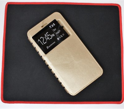 Чехол  Xiaomi Redmi Note 5A книжка золотая с окошком NEW CASE