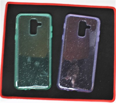 Чехол Samsung  A6 Plus (2018) Прозрачный блестящий разноцвет