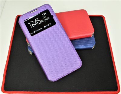 Чехол книжка Nokia 1 Plus (2018) Фиолетовая с окошком