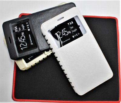 Чехол Xiaomi Mi Max Книжка Белая с окошком NEW CASE