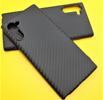 Чехол силикон Samsung Note 10 Карбон (черный)