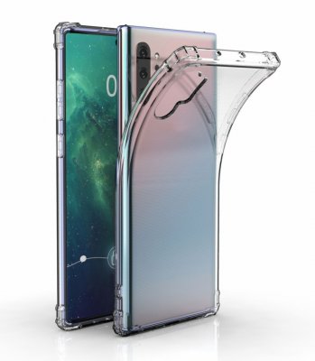 Чехол силикон Samsung Note 10 Plus Прозрачный