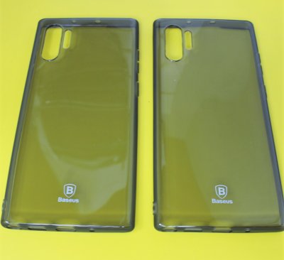 Чехол силикон Samsung  Note 10 Plus Baseus Темно прозрачный