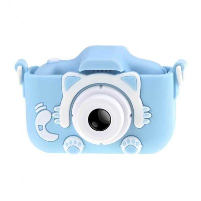 Детская фотокамера Childrens Fun Camera CUTE KITTY (Голубой)