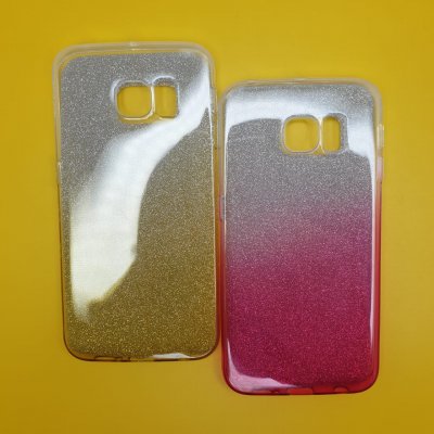 Чехол силикон Samsung S6 Edge Блестящий разноцвет