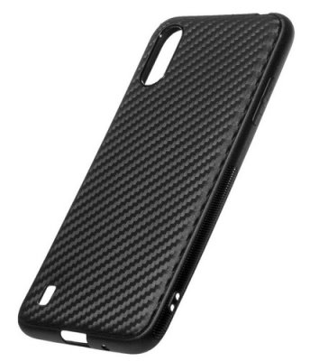 Чехол силиконовый для Samsung A01/M01 Карбон (черный)