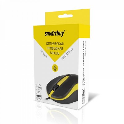 Мышь проводная Smartbuy черно-желтая (SBM-329-KY)