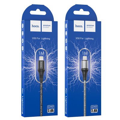 Кабель USB на Lightning 1M 2.4A Hoco X50