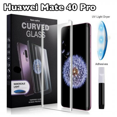 Защитное стекло Huawei Mate 40 Pro 3D полное покрытие (Гелевое)
