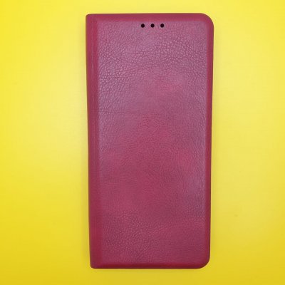 Чехол-книжка кожзам Xiaomi Poco X3/X3 NFC Бордовая