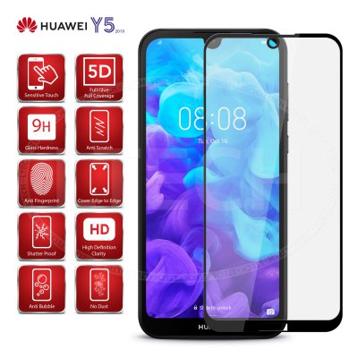 Защитное стекло Huawei Y5 (2019)/Honor 8S/Nokia 1.3 5D Черное