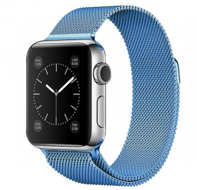 Ремешок для Apple watch 38-40mm Milanese loop (Металл) Голубой