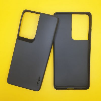 Чехол силиконовый для Samsung S21 Ultra черный (Rock)