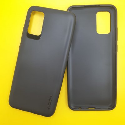 Чехол силиконовый для Samsung A02s черный (Rock)
