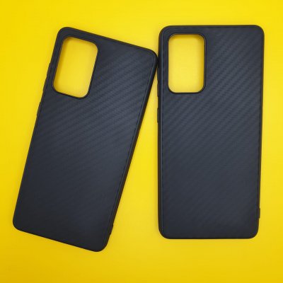 Чехол силиконовый для Samsung A72 Карбон (черный)