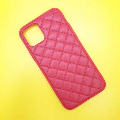 Чехол силикон iPhone 11 кожаное плетение (Красный)